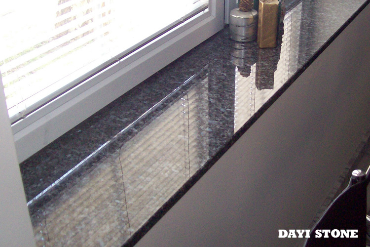 Window sills Blue Pearl Granite Stone Top and front edge bullnose polished